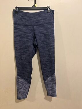 Old Navy Navy Space-Dye Leggings with Two-Tone Panels